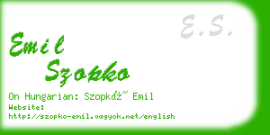 emil szopko business card